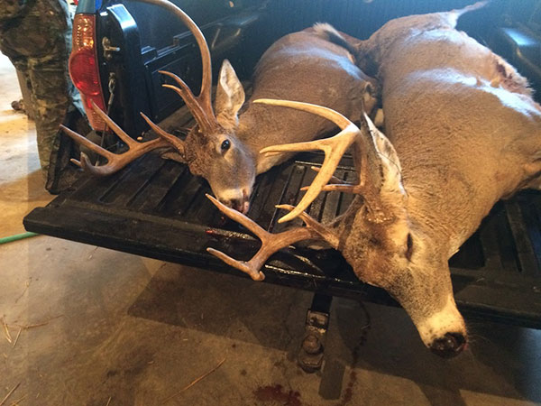 The Jones family killed these two quality bucks from same spot over 24-hour period.