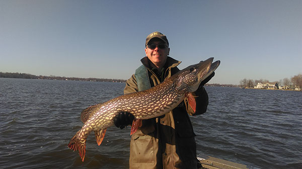 One pike they caught was 38 inches, estimated to weigh in the upper teens.
