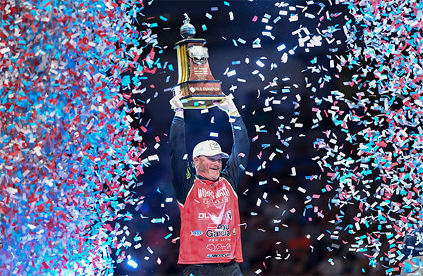 Hank Cherry, of Lincolnton, N.C., has won the 2021 Academy Sports + Outdoors Bassmaster Classic presented by Huk with a three-day total of 50 pounds, 15 ounces. - Photo by Chris Brown/B.A.S.S.