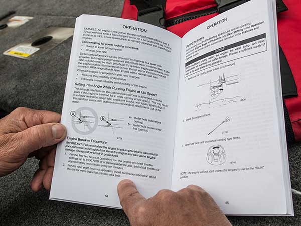 Carefully review the owner's manual before taking your new outboard for a spin.