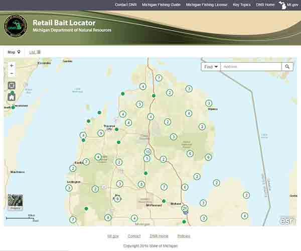 Michigan DNR launches online baitshop locator site