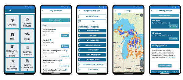 Michigan DNR Hunting ad Fishing App