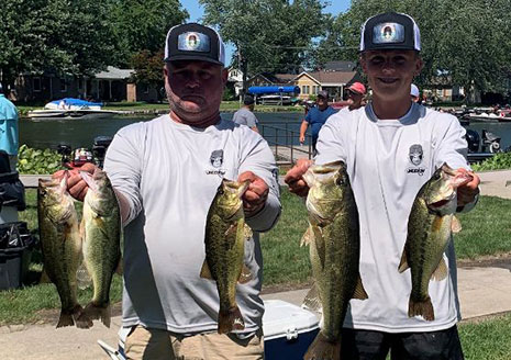 Clint Brown and Kaden Wagomon of Angola, IN - 4th Place and Big Bass