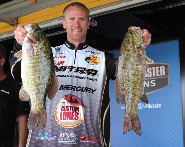 Andy Buss considers himself lucky to have been able to compete  and get a check - in the Bassmaster Elite on Lake Erie after being caught in a dangerous storm.